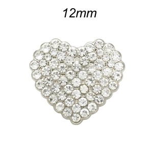 12mm metal snap button LOVE heart-shaped