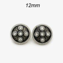 12mm metal snap button Flower Gold Black