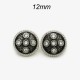 12mm metal snap button Flower Gold Black
