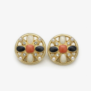 20mm metal snap button Cross Gold Black