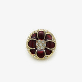 20mm metal snap button Red Purple Black flower