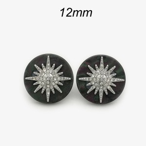 12mm metal snap button Star White Black