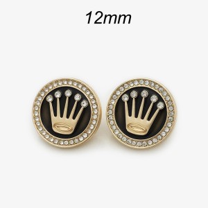 12mm snap button crown metal  rhinestone