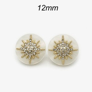 12mm metal snap button Star White Black