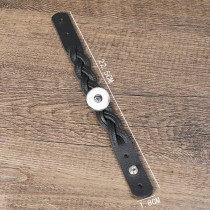 Handmade genuine leather bracelet fit 20mm snap button jewelry