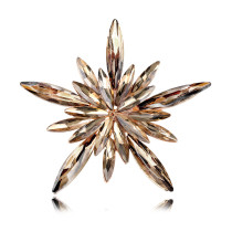 Crystal personality temperament, star colored diamond flower big brooch, women's fashion, high-end sense, chest flower