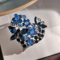 Crystal Retro Butterfly Love Brooch Women's Clothing Accessories Pin with Diamond Chest Flower