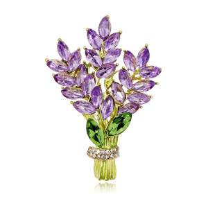 Lavender bouquet brooch, new crystal chest flower, exquisite suit jacket, pin buckle accessory