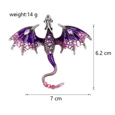 Retro Drip Oil Cartoon Flying Dragon Style High end Brooch for Men's Suits, Coats, Accessories, Pin Chest Flower