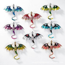 Retro Drip Oil Cartoon Flying Dragon Style High end Brooch for Men's Suits, Coats, Accessories, Pin Chest Flower