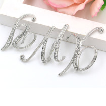 Crystal European and American fashion 26 letter brooch rhinestone clothing accessory pin