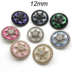 New 12mm Snowflake metal snap button  Crystal DIY Jewelry