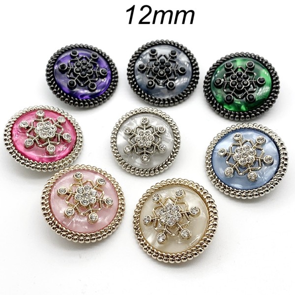 New 12mm Snowflake metal snap button  Crystal DIY Jewelry