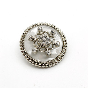 New 20mm Snowflake metal snap button  Crystal DIY Jewelry