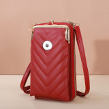 Mobile phone bag women large-capacity embroidered one-shoulder messenger bag fashion vertical wallet fit 18mm snap button jewelry
