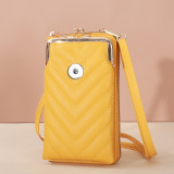 Mobile phone bag women large-capacity embroidered one-shoulder messenger bag fashion vertical wallet fit 18mm snap button jewelry