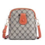 New PU mobile phone bag, women's crossbody small bag, casual large capacity zipper women's bag, multifunctional zero wallet