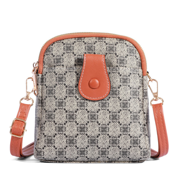 New PU mobile phone bag, women's crossbody small bag, casual large capacity zipper women's bag, multifunctional zero wallet