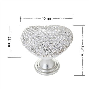 Crystal new diamond inlaid heart-shaped toilet press, creative water tank button assistant, fashionable heart-shaped button for women