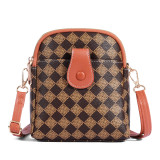 New PU mobile phone bag, women's crossbody small bag, casual large capacity zipper women's bag, multifunctional zero wallet