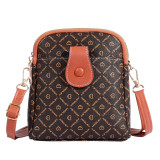 New PU mobile phone bag, women's crossbody small bag, casual large capacity zipper women's bag, multifunctional zero wallet