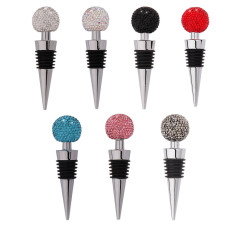 New diamond studded bottle stopper, crystal ball red wine stopper, creative bottle stopper