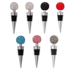 New diamond studded bottle stopper, crystal ball red wine stopper, creative bottle stopper