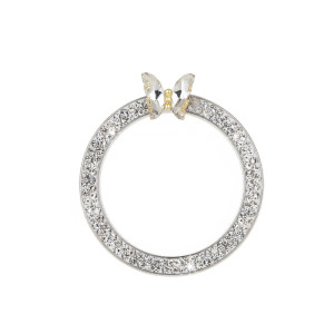 New diamond inlaid butterfly car one button start decorative ring crystal start decorative ring