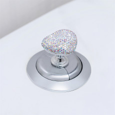 Crystal new diamond inlaid heart-shaped toilet press, creative water tank button assistant, fashionable heart-shaped button for women
