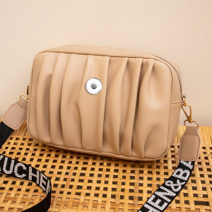 20mm snap button bag Women's new foreign trade small bag fashionable casual pleated crossbody camera bag
