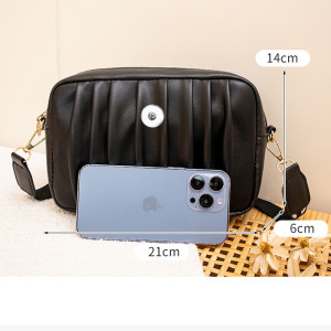 20mm snap button bag Women's new foreign trade small bag fashionable casual pleated crossbody camera bag