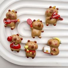 20MM snap button cartoon music Capibala guitar violin resin DIY accessories