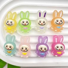 20MM snap button cartoon luminous resin accessories colored rabbit DIY jewelry