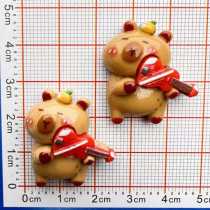 20MM snap button cartoon music Capibala guitar violin resin DIY accessories