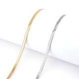 silvery Stainless steel blade chain, titanium steel necklace, personalized and trendy style
