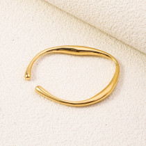 Geometric Stainless Steel bangle Titanium Steel Open Bracelet Solid 18K Vacuum Color Preserving Electroplating