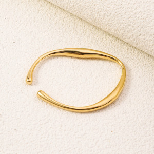 Geometric Stainless Steel bangle Titanium Steel Open Bracelet Solid 18K Vacuum Color Preserving Electroplating