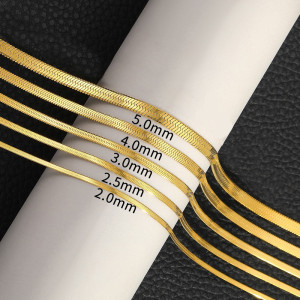 Golden Stainless steel blade chain, titanium steel necklace, personalized and trendy style