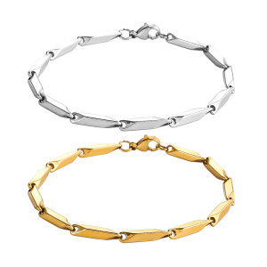 Stainless steel bracelet, stick chain, European and American men's and women's simple titanium steel bracelet wholesale