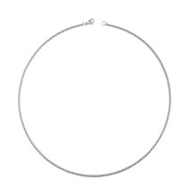 Silvery Stainless steel necklace, square pearl chain, hip-hop titanium steel jewelry