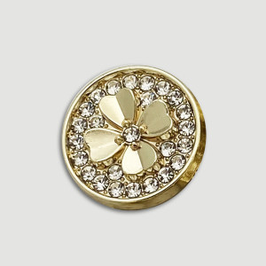 20mm snap button clover  metal rhinestone