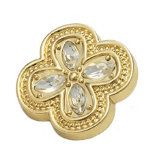 20mm snap button clover  metal rhinestone