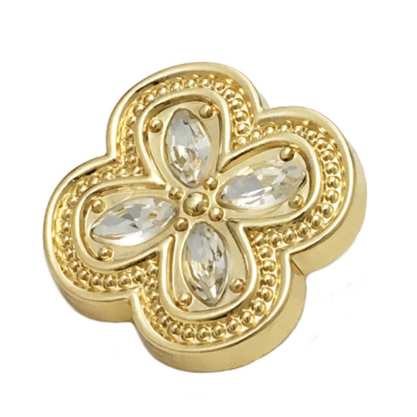 20mm snap button clover  metal rhinestone