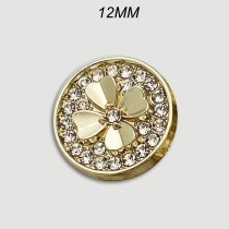 12mm snap button clover  metal rhinestone