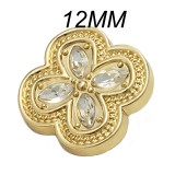 12mm snap button clover  metal rhinestone