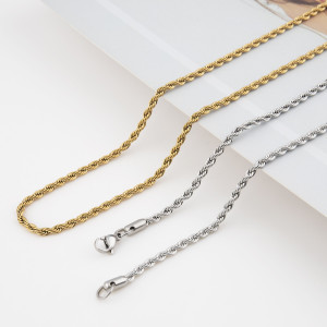 Black Stainless steel chain 3MM*60CM Color preserving electroplated titanium steel chain