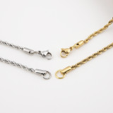 Rose gold Stainless steel chain 3MM*60CM Color preserving electroplated titanium steel chain