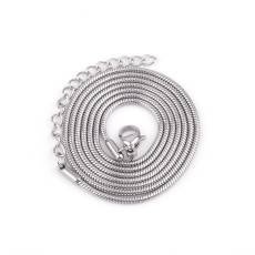 Silvery Stainless steel round snake chain simple collarbone chain wholesale