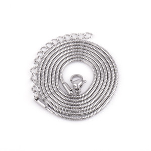 Silvery Stainless steel round snake chain simple collarbone chain wholesale