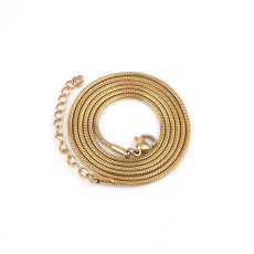 Golden Stainless steel round snake chain simple collarbone chain wholesale